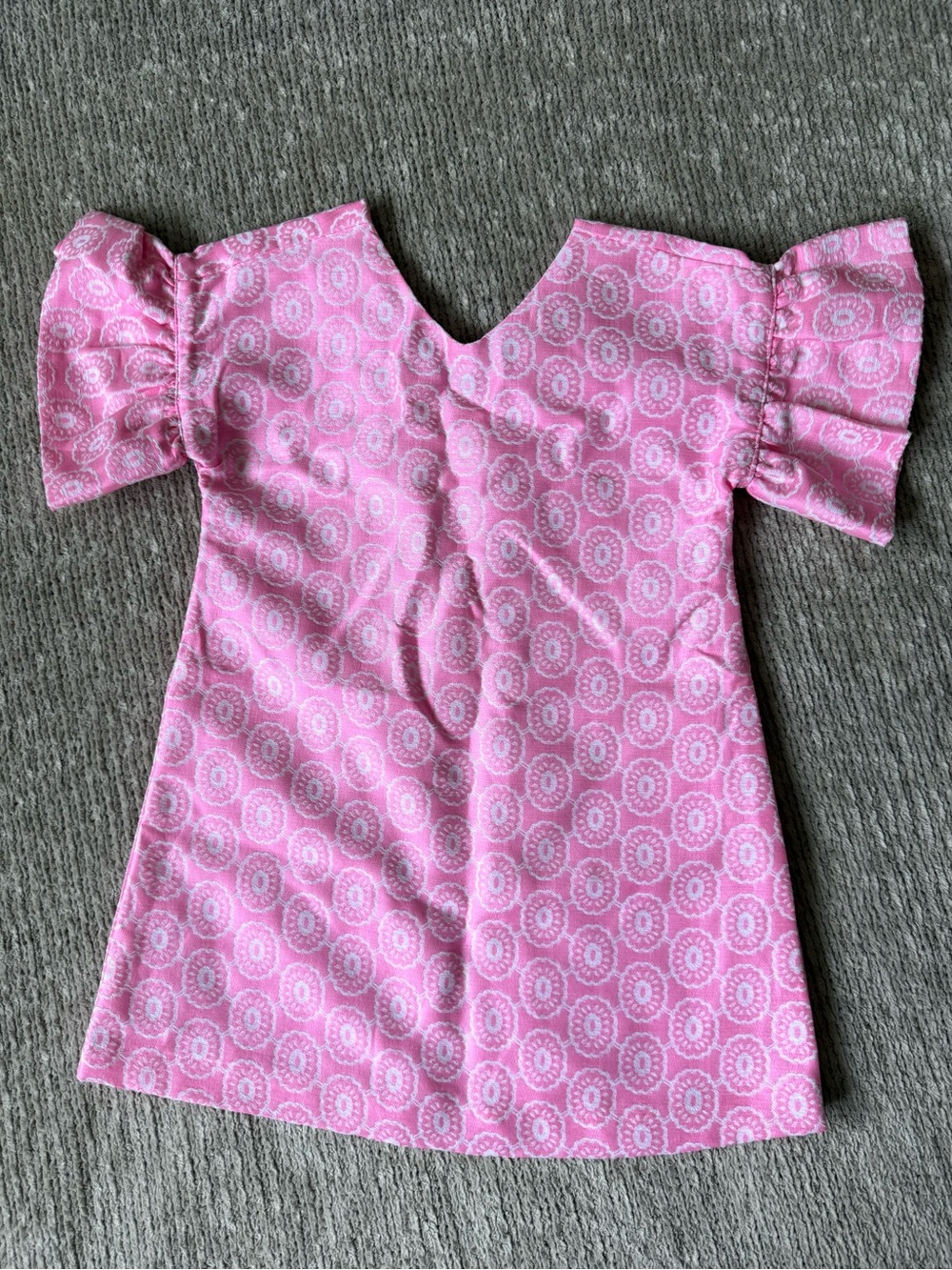 Janie And Jack Pink Jacquard Puff Sleeve‎ Dress Size 3